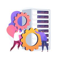 server-hardware-maintenance-teamwork-fixing-gear-data-storage-ethernet-cluster-datacenter-system-supercomputer-infrastructure-workstation-domain-vector-isolated-concept-metaphor-illustration_335657-4293
